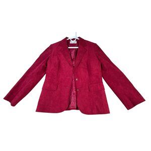 Vintage Charles Klein Ultrasuede Womens Red Blazer Jacket Size 8 Long Sleeve USA